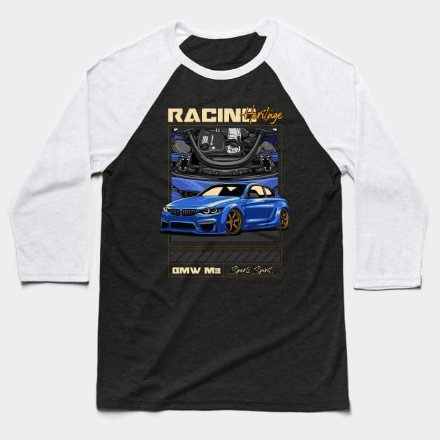 M3 F80 Racing Heritage Baseball T-Shirt by Harrisaputra